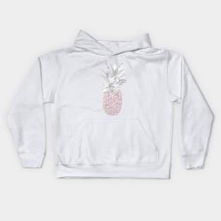 Grey and Pink Pineapple Pop Art Kids Hoodie